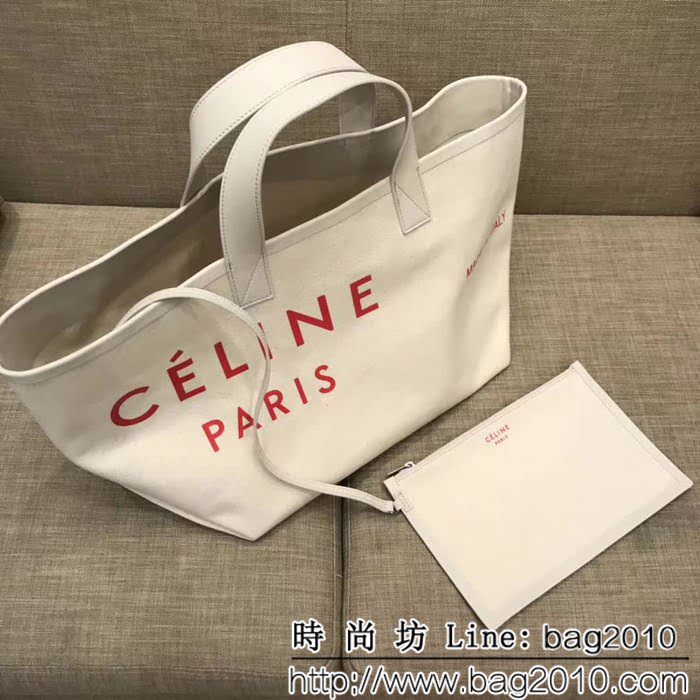 CELINE賽琳原單 2018新款紅字母帆布購物袋 手提包 SL1410